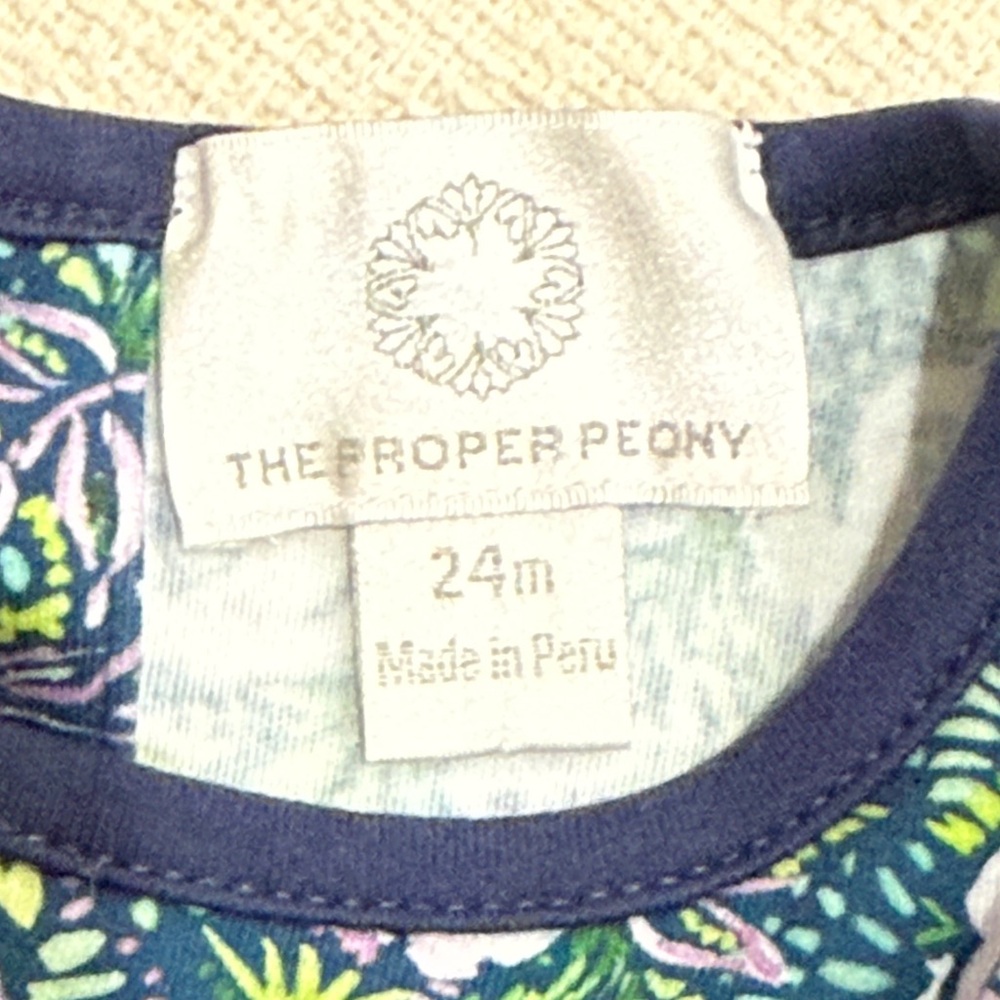 The Proper Peony Floral Navy, Pink, & Green Tunic Set - Picture 2 of 6